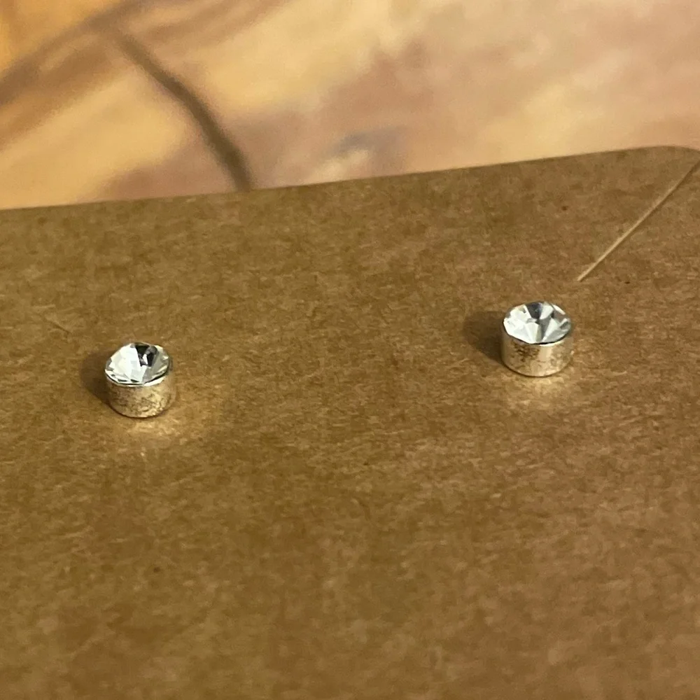 Chic Silver Crystal Stud Earrings